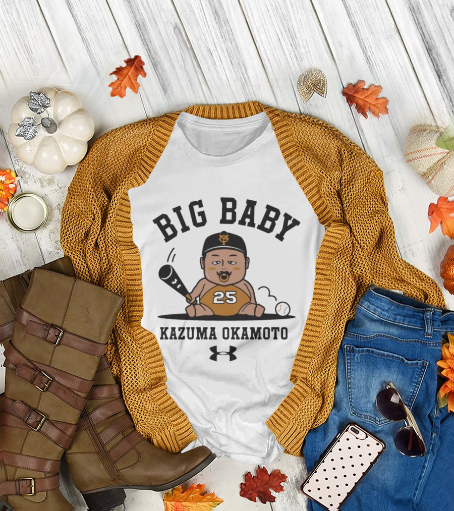 Big Baby Kazuma Okamoto 25 Giants Under Armour Baseball T-Shirt