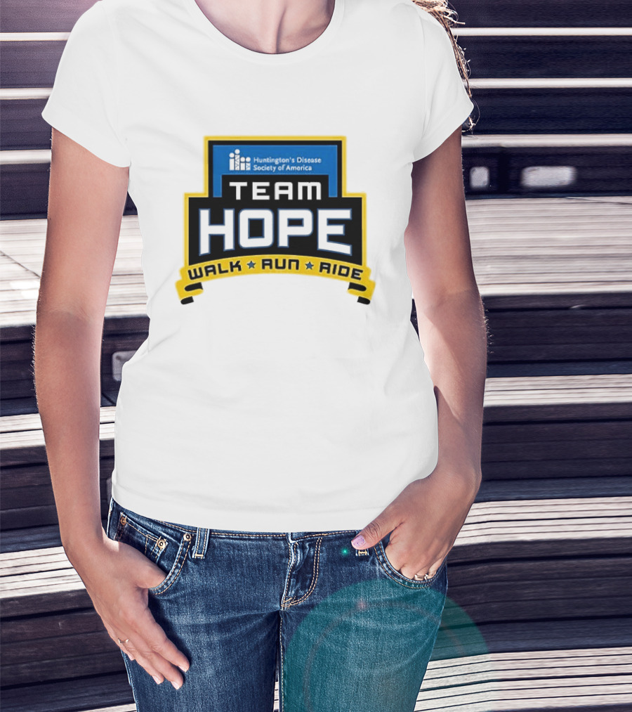 Team Hope Walk Run Ride Huntington's Disease Society Of America T-Shirt