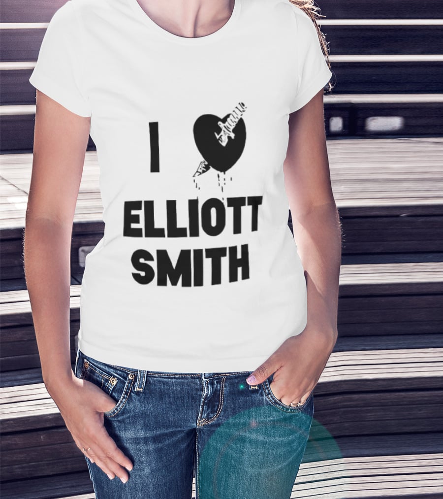 I Heart Elliott Smith Guitar Heart T-Shirt