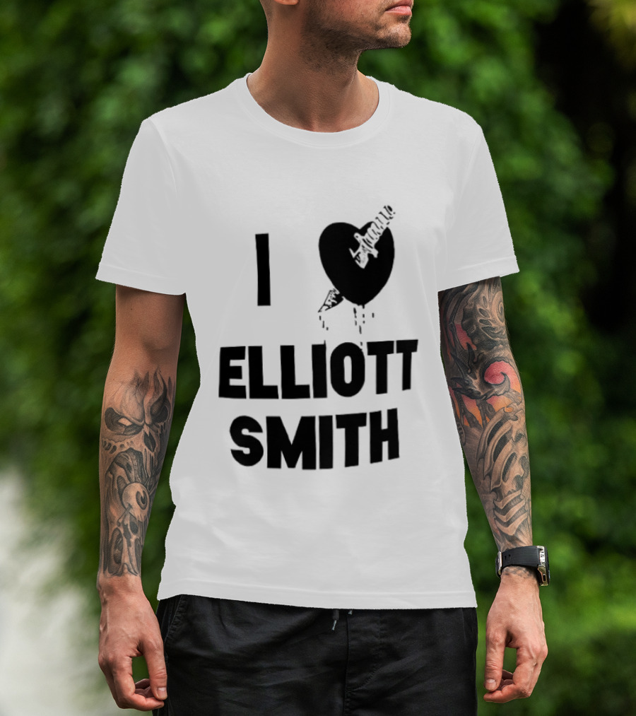 I Heart Elliott Smith Guitar Heart T-Shirt