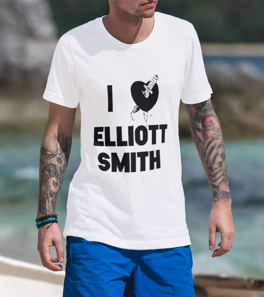 I Heart Elliott Smith Guitar Heart T-Shirt