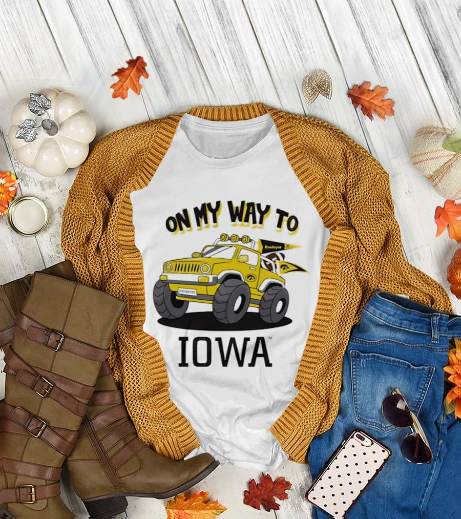 On My Way to Iowa Hawkeyes Monster Truck T-Shirt