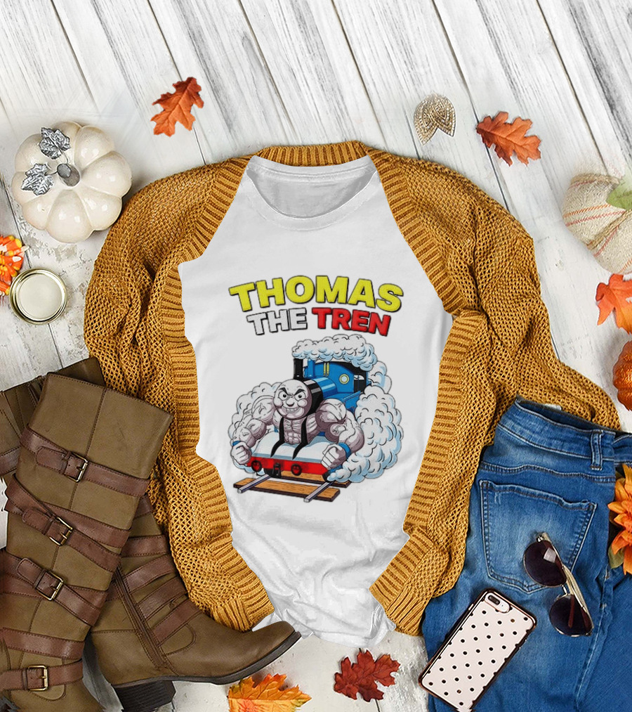 THOMAS THE TREN Cartoon Muscular Engine Puffing Steam T-Shirt