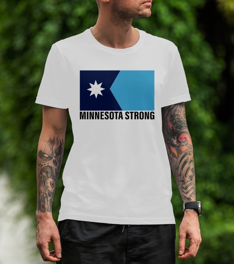 Minnesota Strong Star Icon Blue Rectangular Flag T-Shirt
