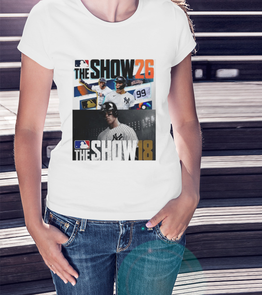 MLB The Show 26 Aaron Judge New York Yankees Cover Athlete Baseball Game Featuring The Show 18 T-Shirt