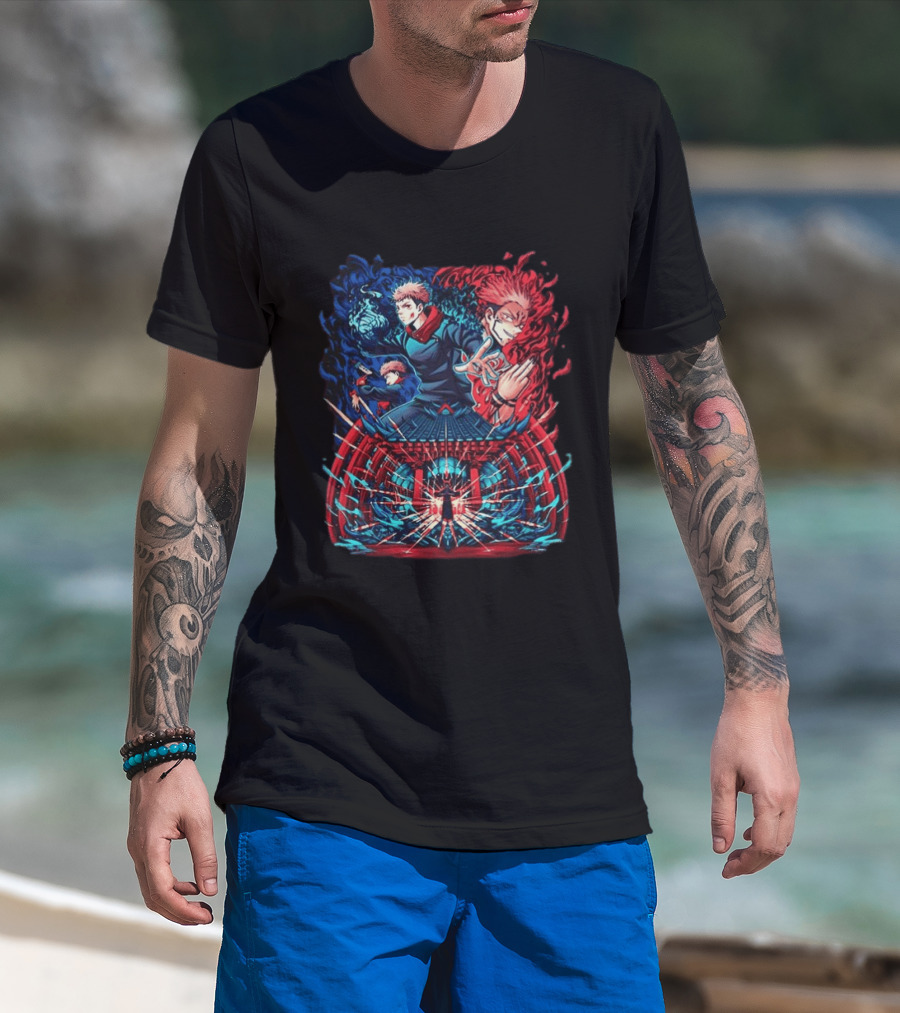 Itadori Yuji Jujutsu Kaisen Sukuna's Territory Expansion Void Possession Anime Mashup T-Shirt