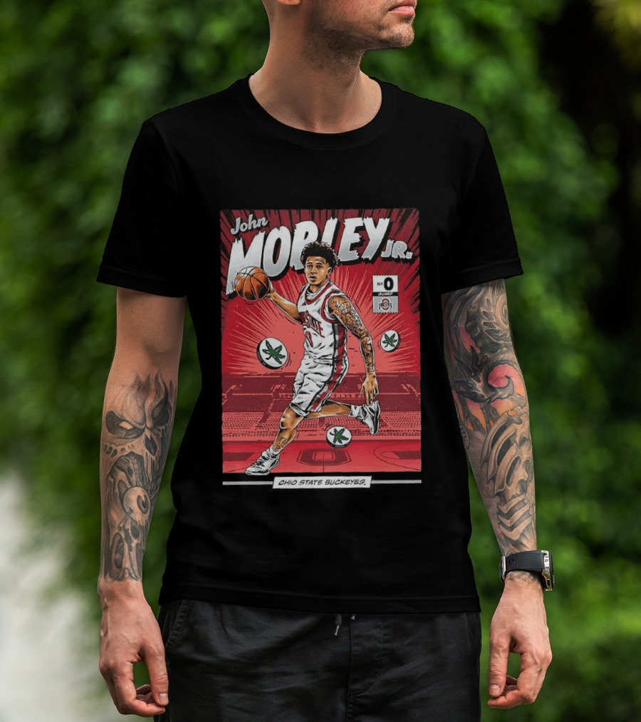 John Mobley Jr Ohio State Buckeyes NCAA Basketball Number 0 Comic T-Shirt