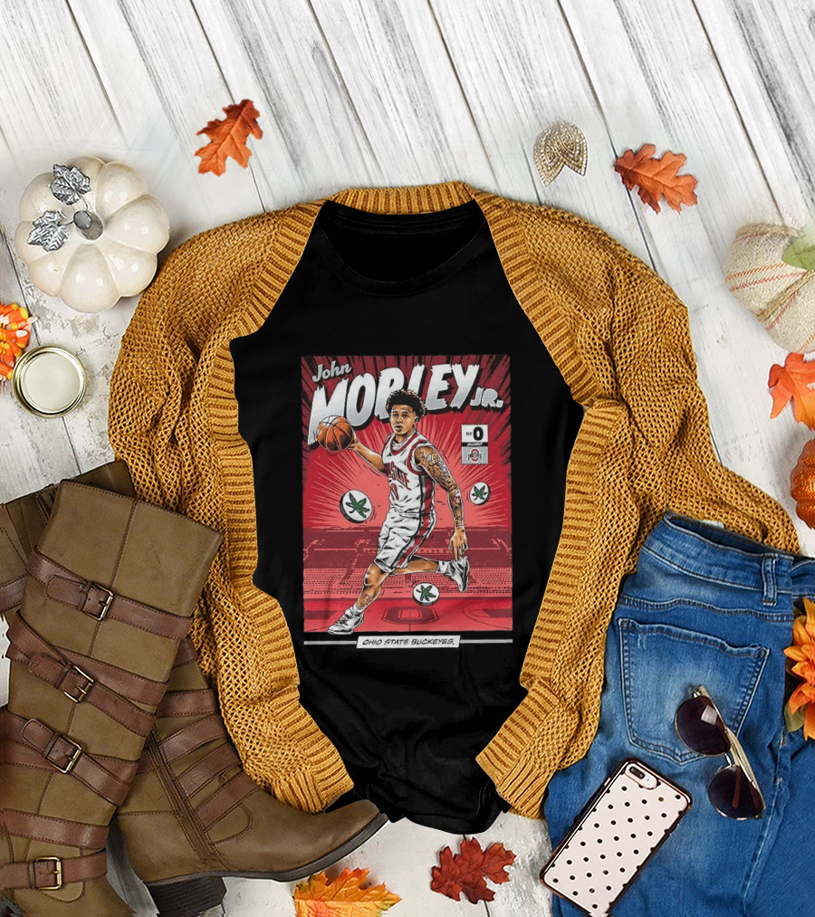 John Mobley Jr Ohio State Buckeyes NCAA Basketball Number 0 Comic T-Shirt