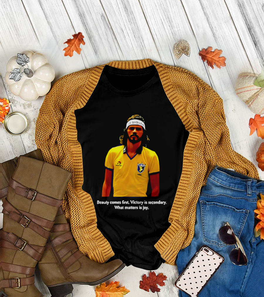 Beauty Comes First Victory Secondary Joy Matters Tennis Player Yellow T-Shirt
