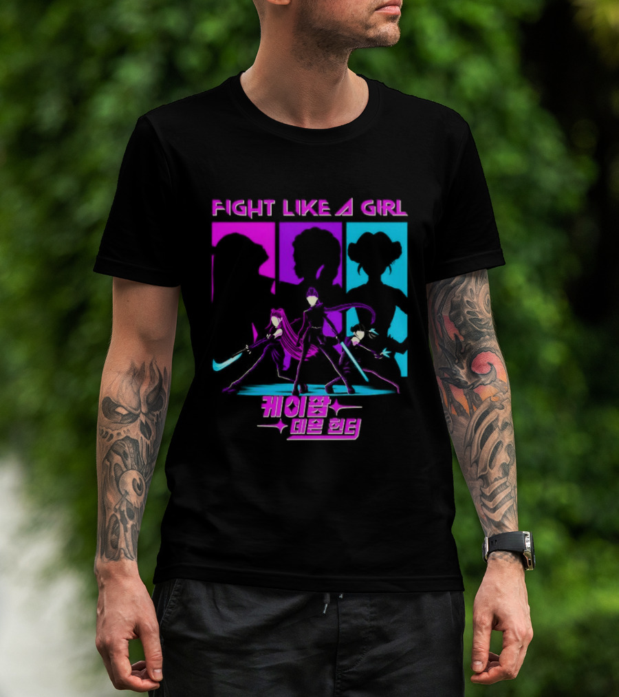 KPop Demon Hunters Fight Like A Girl Korean T-Shirt
