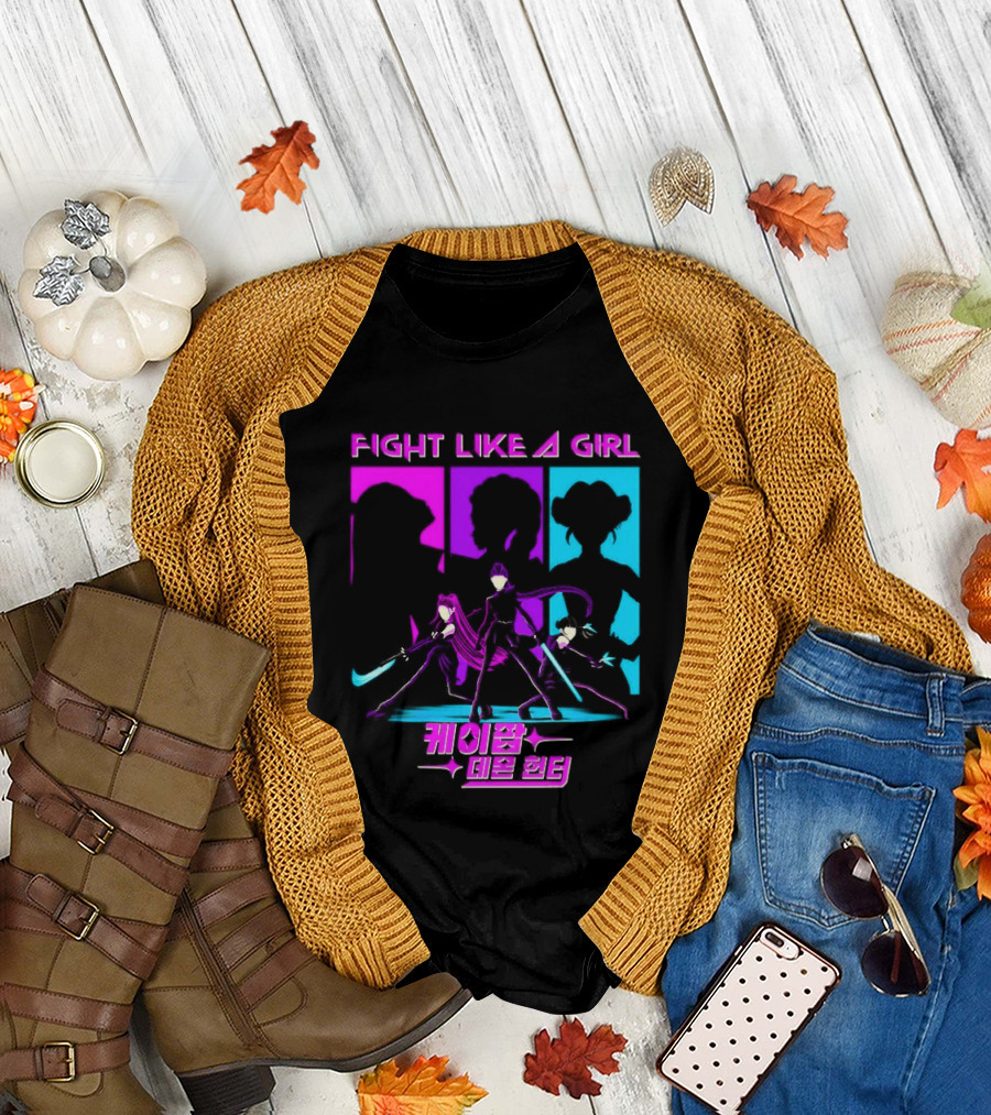 KPop Demon Hunters Fight Like a Girl Korean T-Shirt