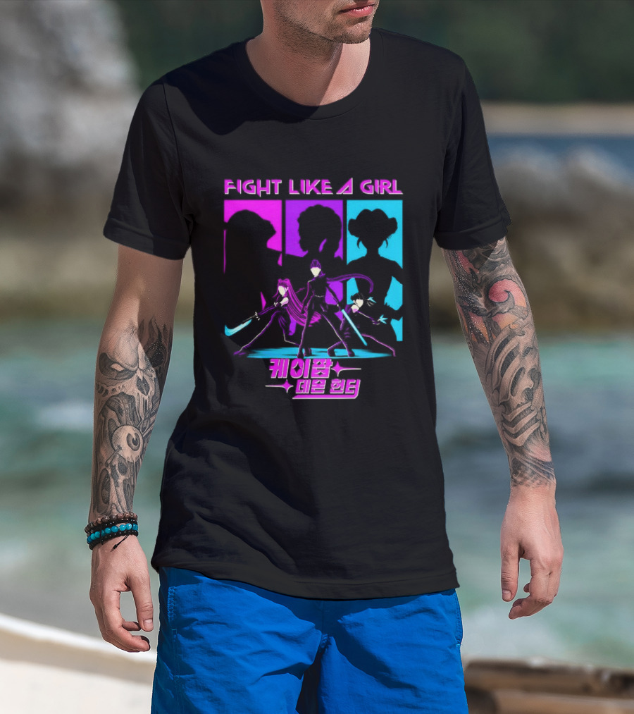 KPop Demon Hunters Fight Like A Girl Korean T-Shirt