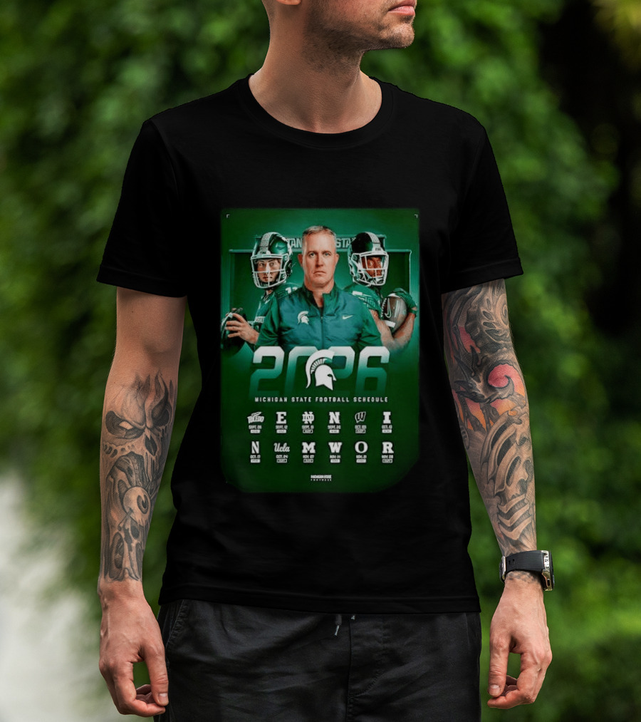 Michigan State Spartans 2026 NCAA Football Schedule T-Shirt