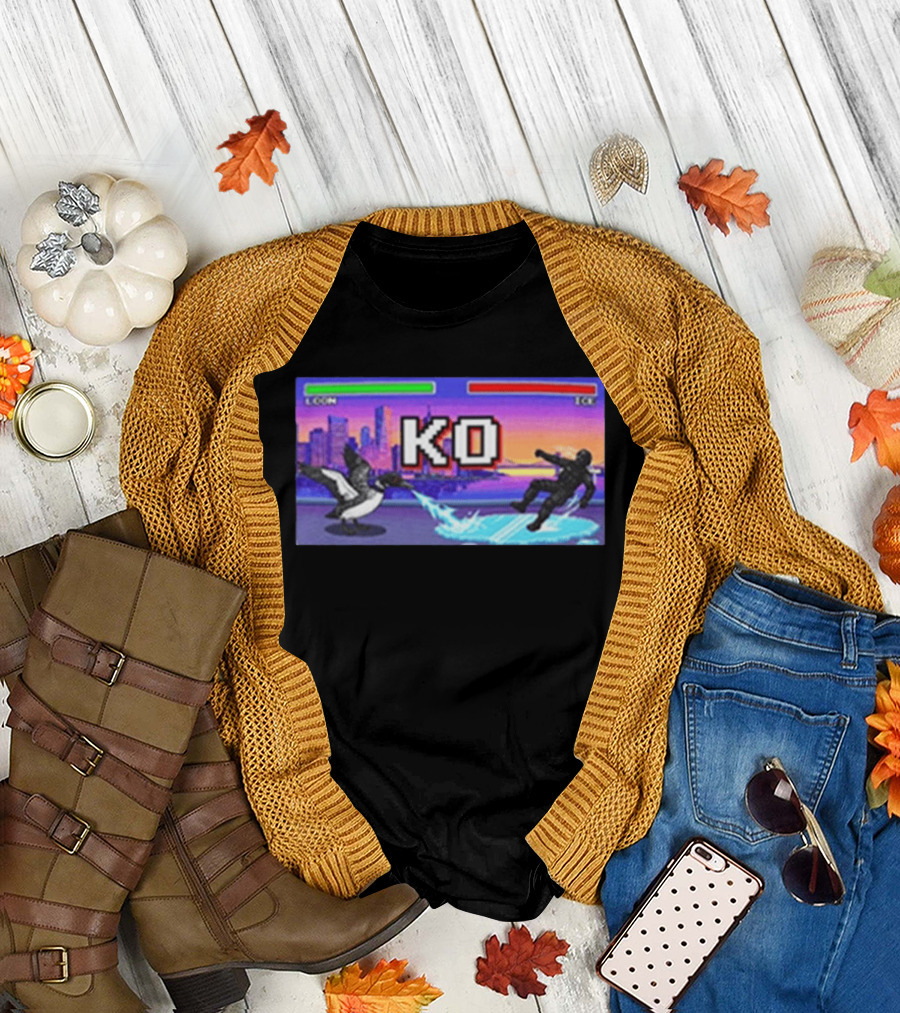 Common Loon Vs ICE KO Minnesota Skyline Anti ICE T-Shirt