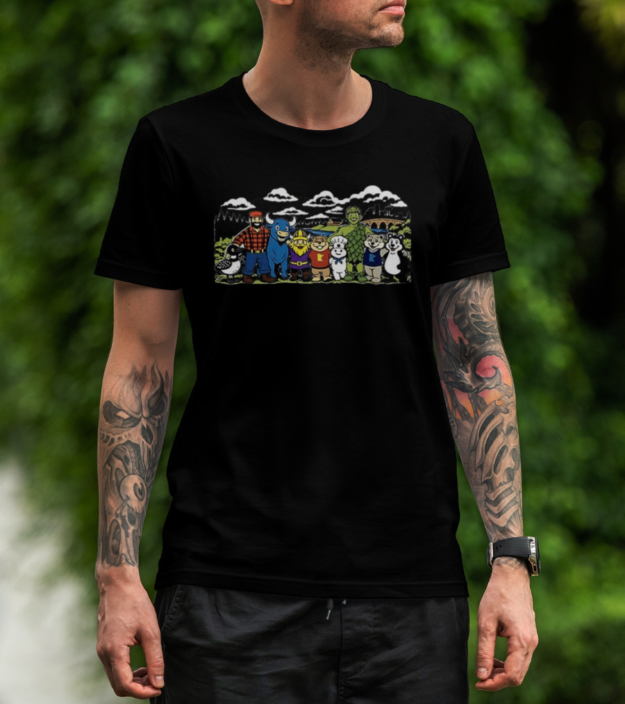 Paul Bunyan And Blue Ox Babe Minnesota Characters With Vikings Gnome T-Shirt