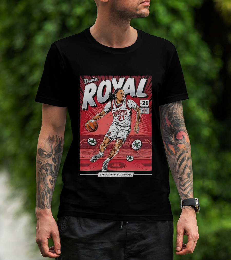 Devin Royal Ohio State Buckeyes Basketball Number 21 Comic T-Shirt