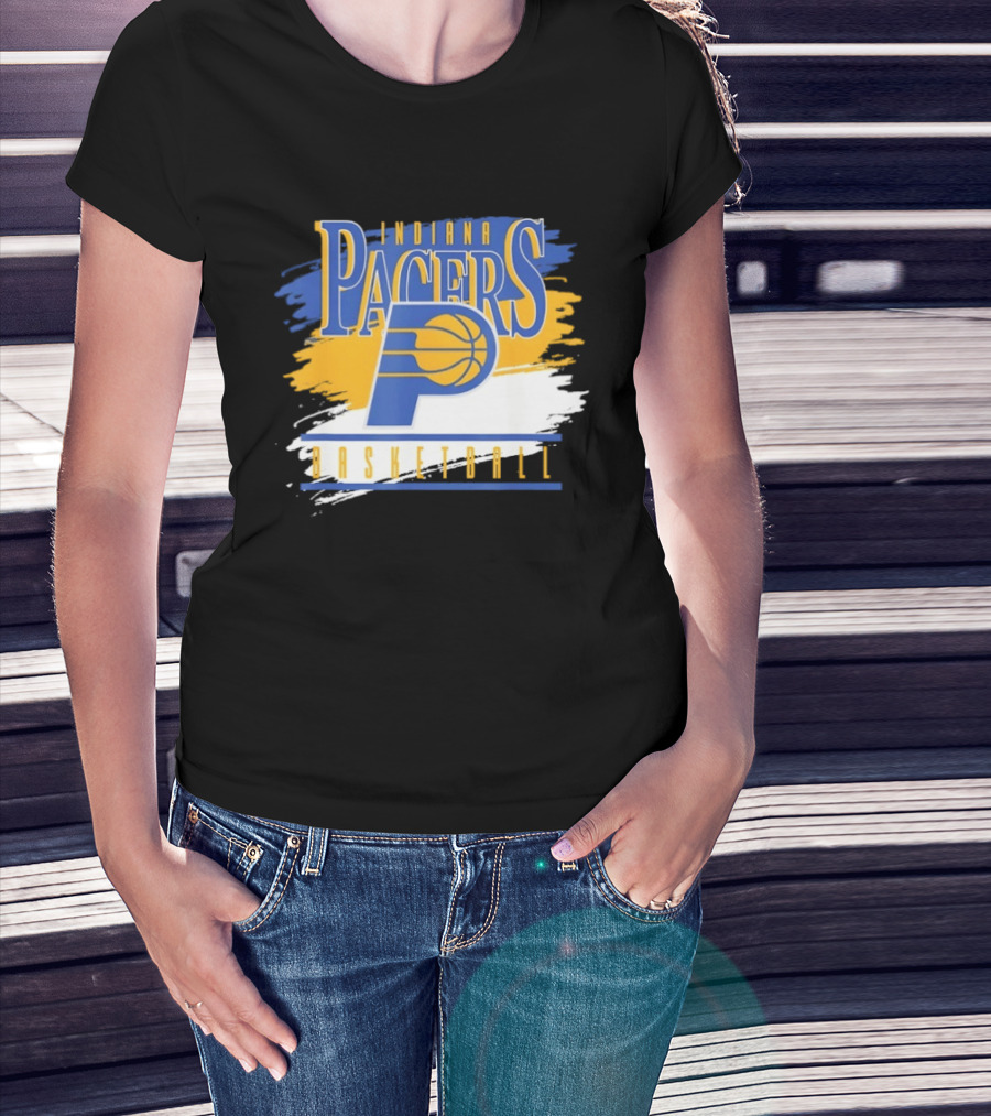 Indiana Pacers Basketball Spilled Paint NBA T-Shirt
