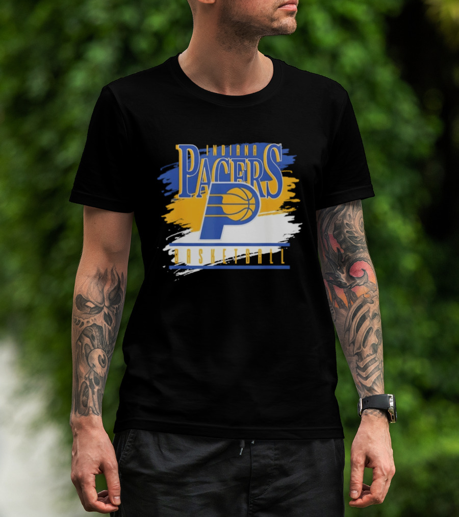 Indiana Pacers Basketball Spilled Paint NBA T-Shirt