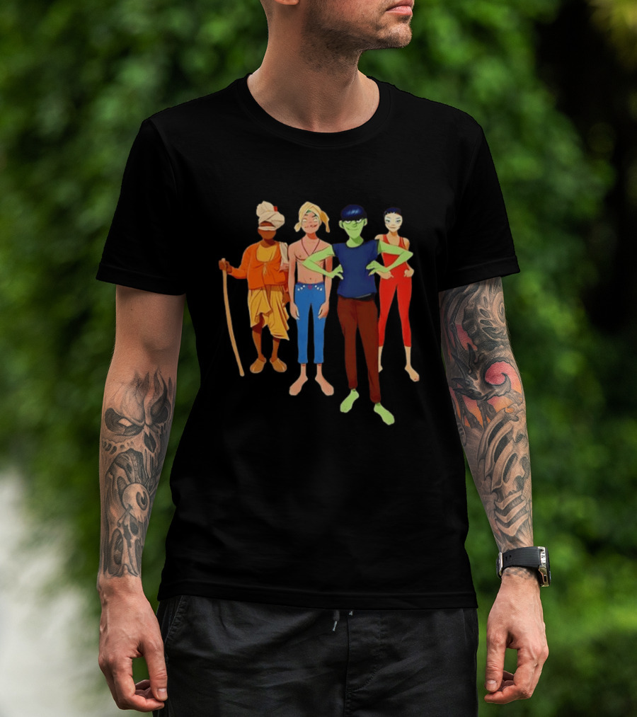 Gorillaz Character Group Mountain Adventure Ensemble T-Shirt