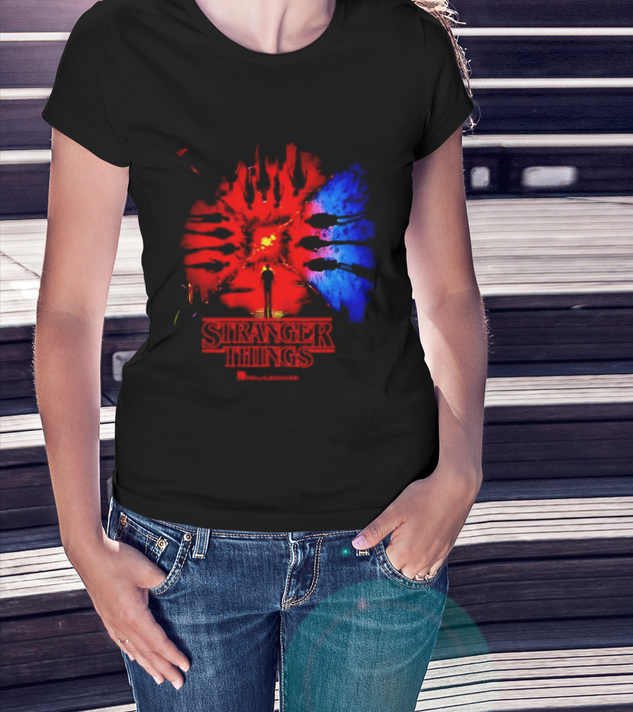 Stranger Things Music From The Netflix Red Blue Monster Burst T-Shirt