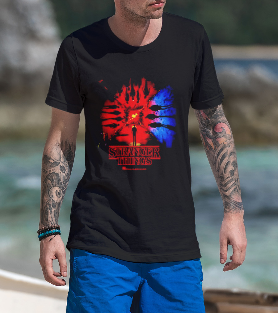 Stranger Things Music From The Netflix Red Blue Monster Burst T-Shirt
