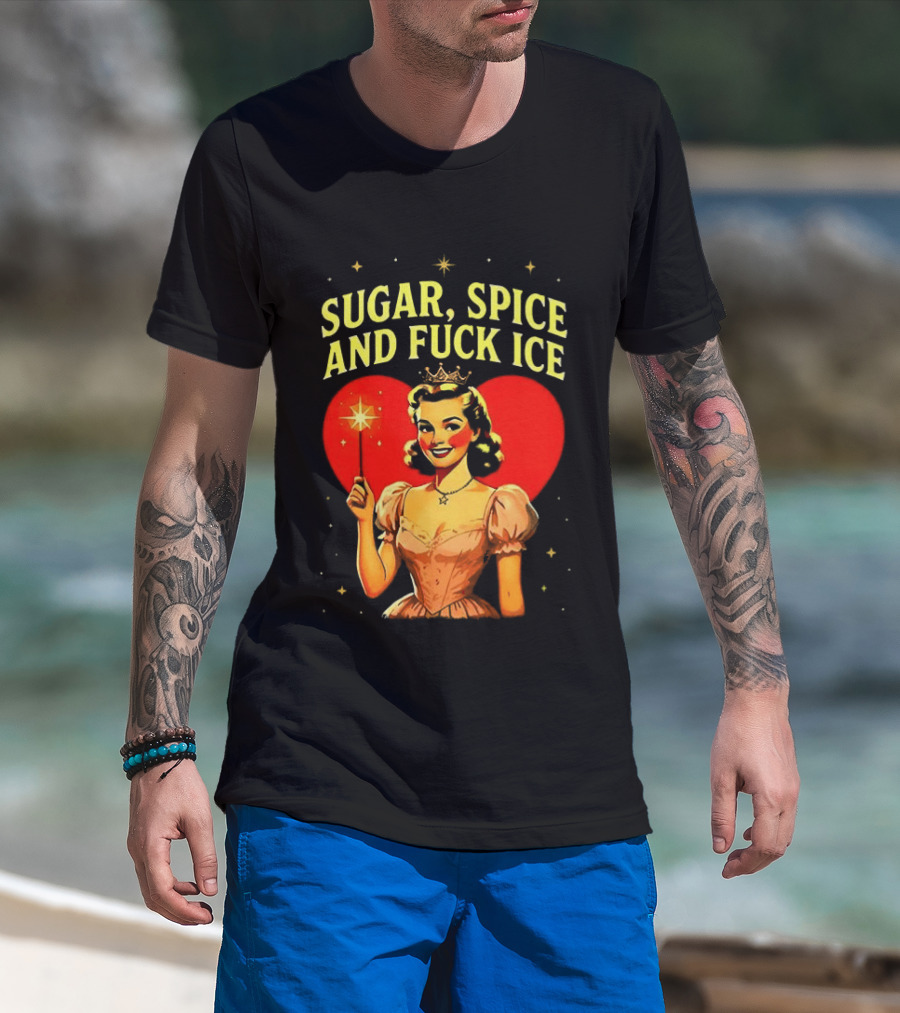 Sugar Spice And Fuck ICE Fairy Heart Caricature T-Shirt