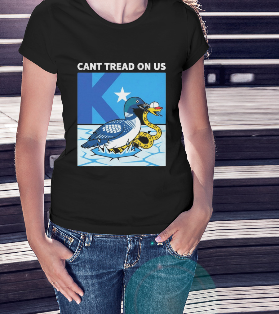 Can't Tread On Us Minnesota Loon Snake Ice Hockey Hat Star T-Shirt