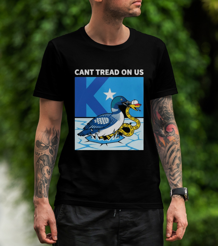 Can't Tread On Us Minnesota Loon Snake Ice Hockey Hat Star T-Shirt