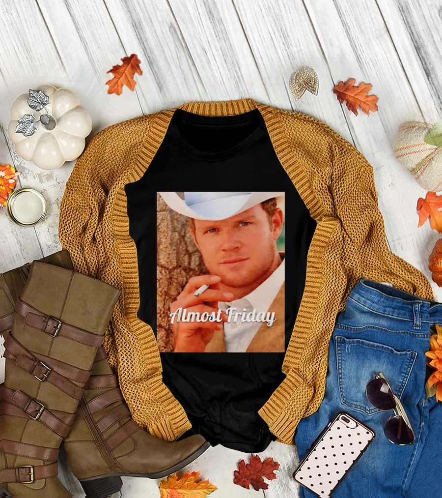 Almost Friday Cowboy Smoking Cigarette T-Shirt