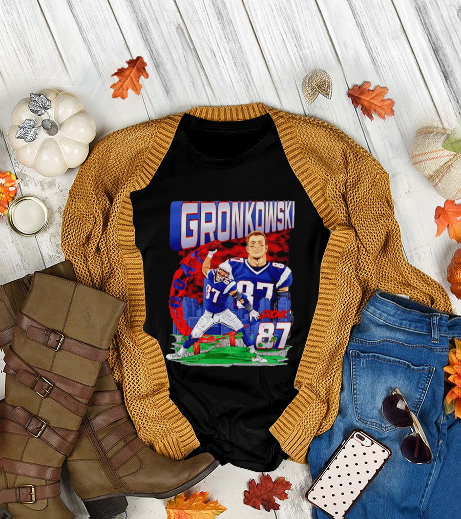 Gronkowski Goat 87 Football Player Tight End Action T-Shirt