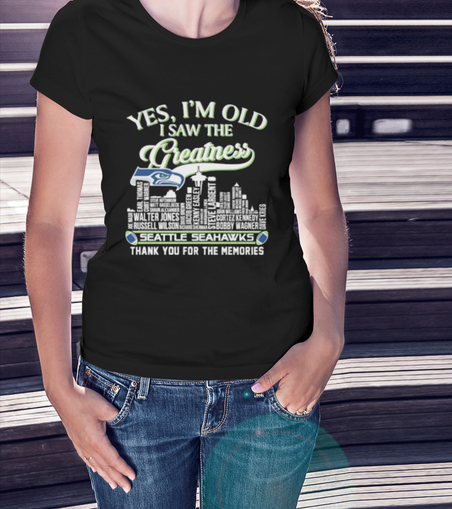 Seattle Seahawks Greatness Skyline Thank You For The Memories T-Shirt