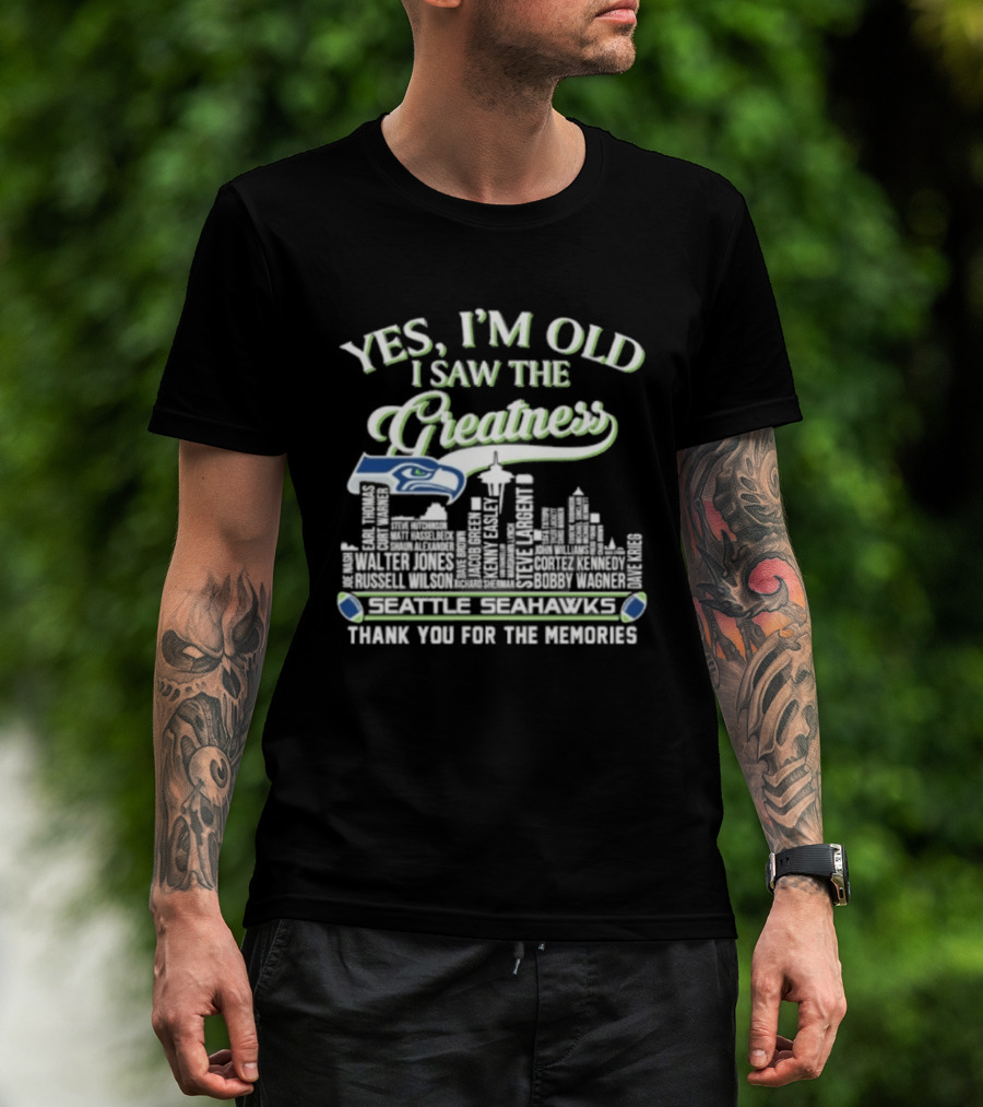 Seattle Seahawks Greatness Skyline Thank You For The Memories T-Shirt