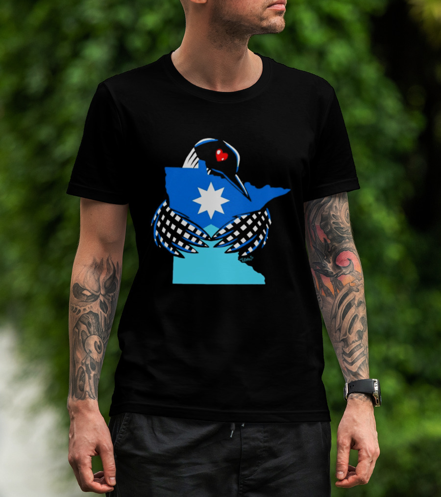 Loon I Love Minnesota Star Symbol Blue T-Shirt
