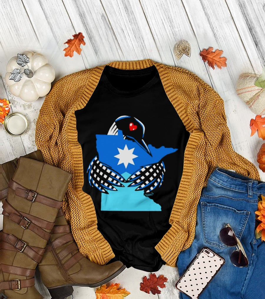 Loon I Love Minnesota Star Symbol Blue T-Shirt