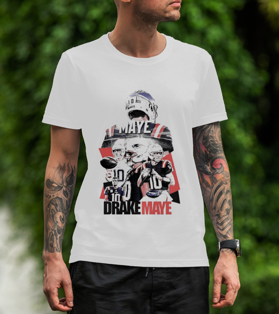 Drake Maye New England Patriots Number 10 Patriots Football Player T-Shirt