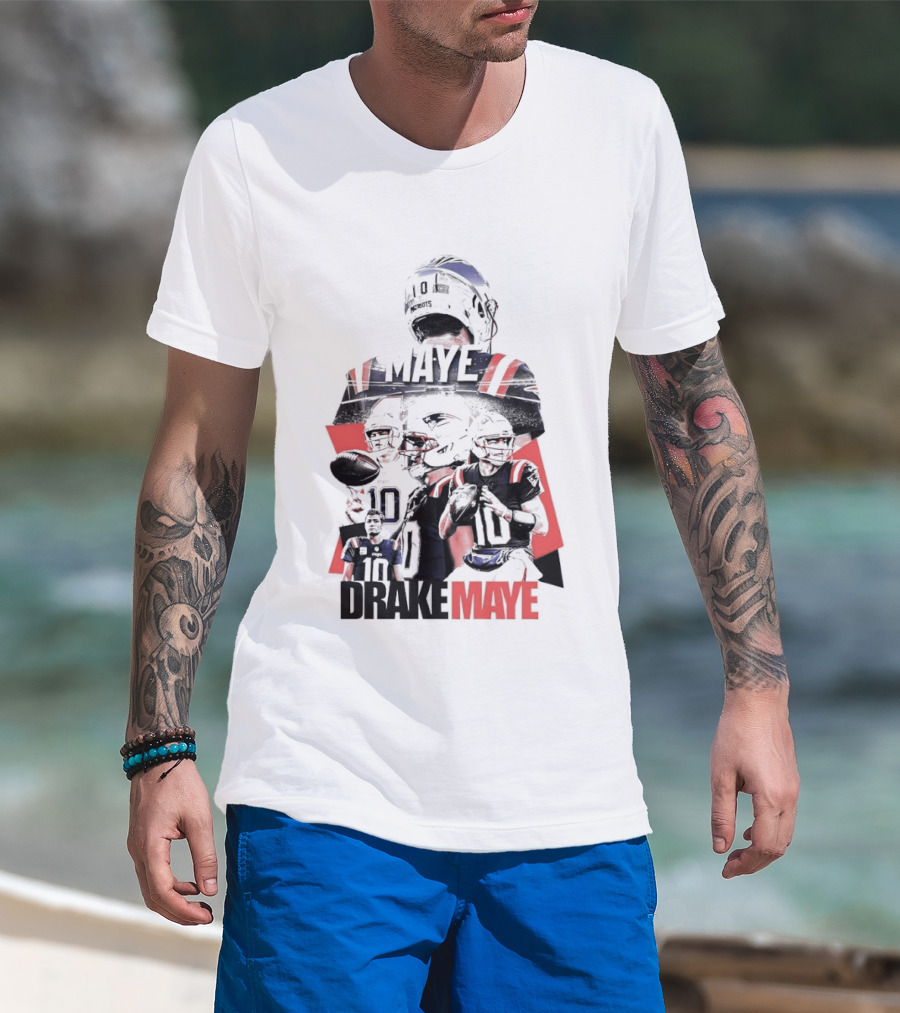 Drake Maye New England Patriots Number 10 Patriots Football Player T-Shirt