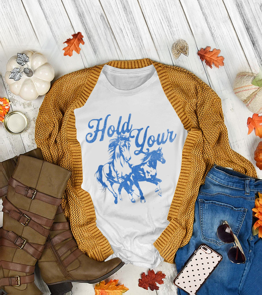 Hold Your Horses Cowboy Riding Duo T-Shirt