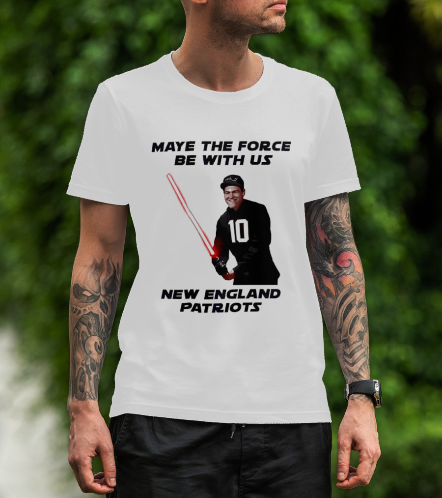 Maye The Force Be With Us New England Patriots Football Crossover Lightsaber T-Shirt