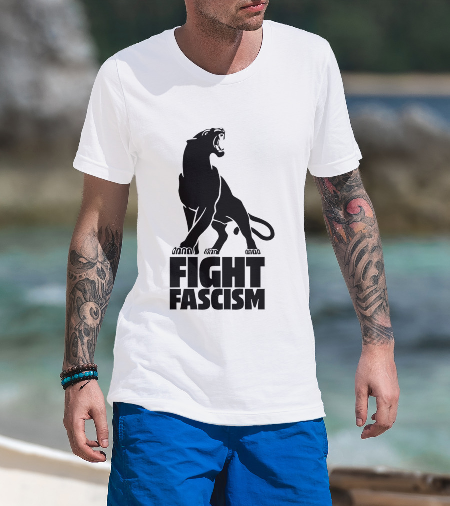 Fight Fascism Panther Roar Black Power Movement T-Shirt