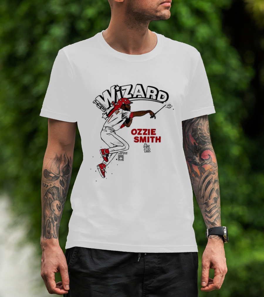 Ozzie Smith Wizard Cardinals Baseball Caricature T-Shirt