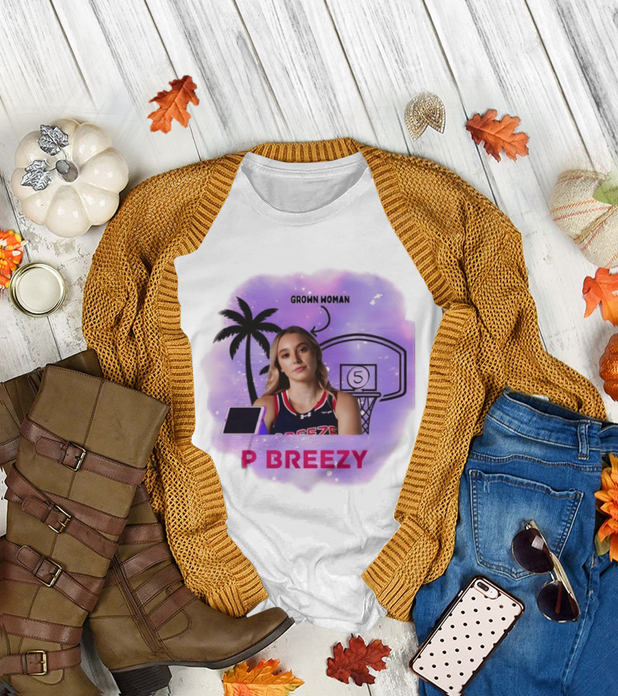 Grown Woman P Breezy Basketball Palm Tree T-Shirt
