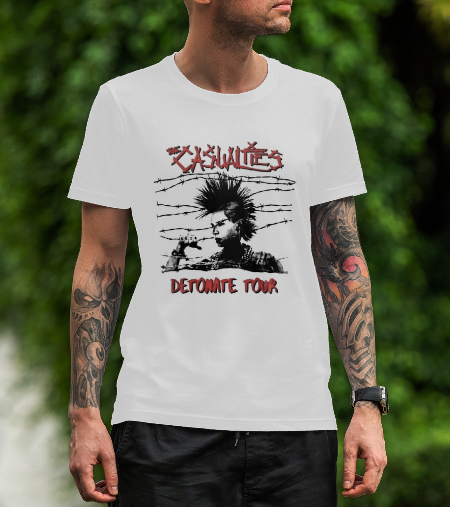 The Casualties Detonate Tour 2026 Punk Rock Barbed Wire Mohawk T-Shirt