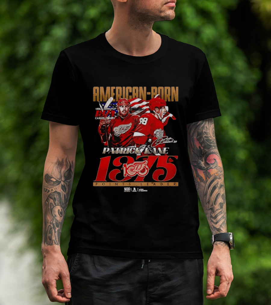 American Born Patrick Kane Detroit Red Wings 1375 Points Career Leader T-Shirt