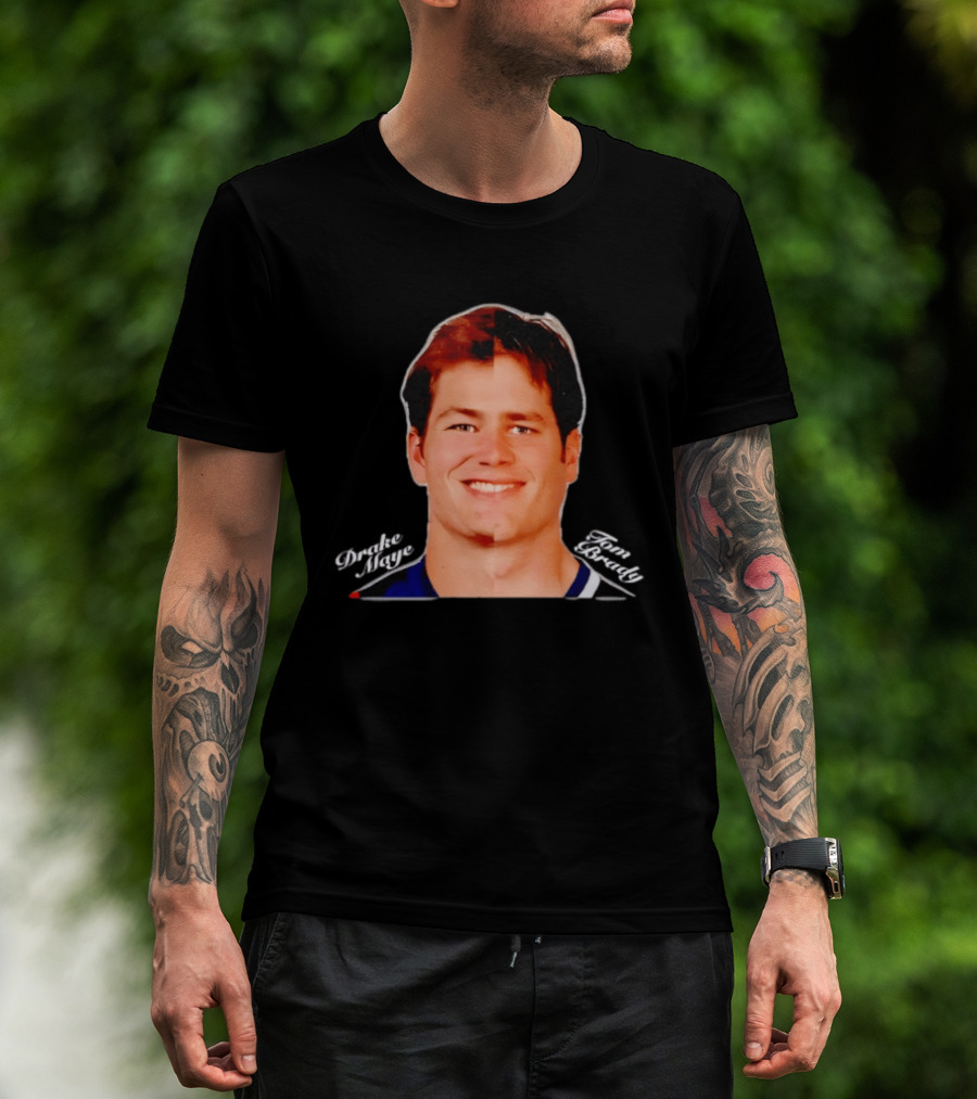 Drake Maye Tom Brady Face Mashup T-Shirt