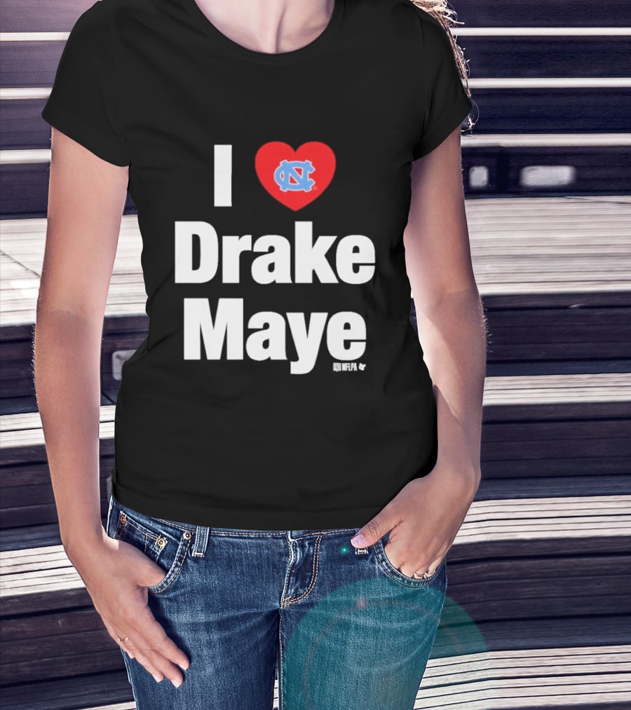 North Carolina Tar Heels I Heart Drake Maye UNC T-Shirt