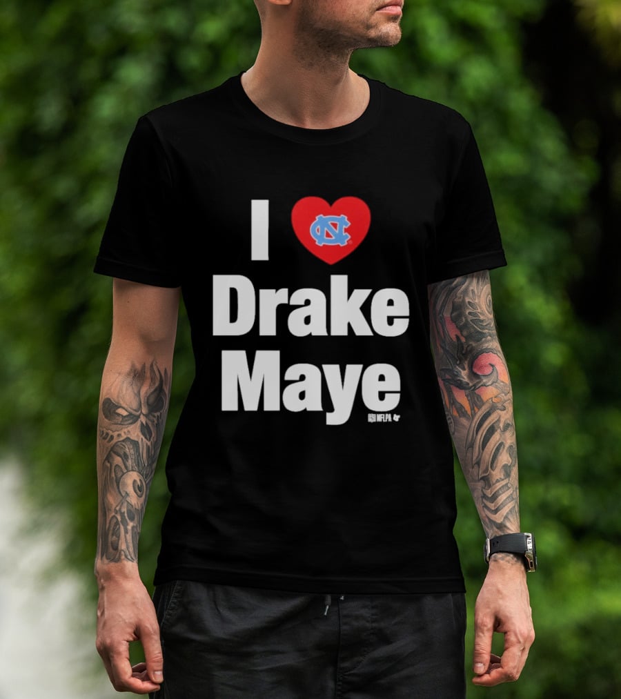 North Carolina Tar Heels I Heart Drake Maye UNC T-Shirt