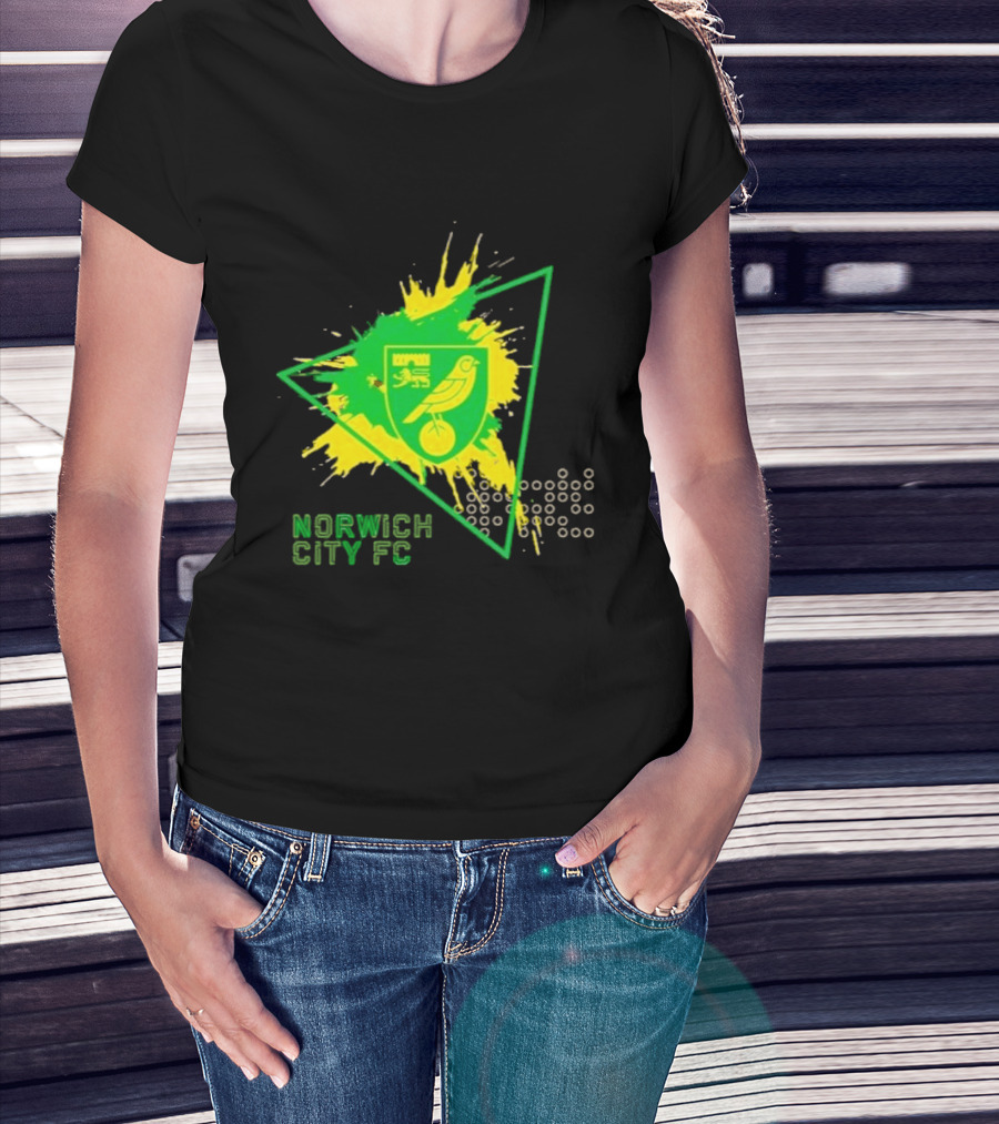 Norwich City FC Junior Crest Splash Triangle T-Shirt