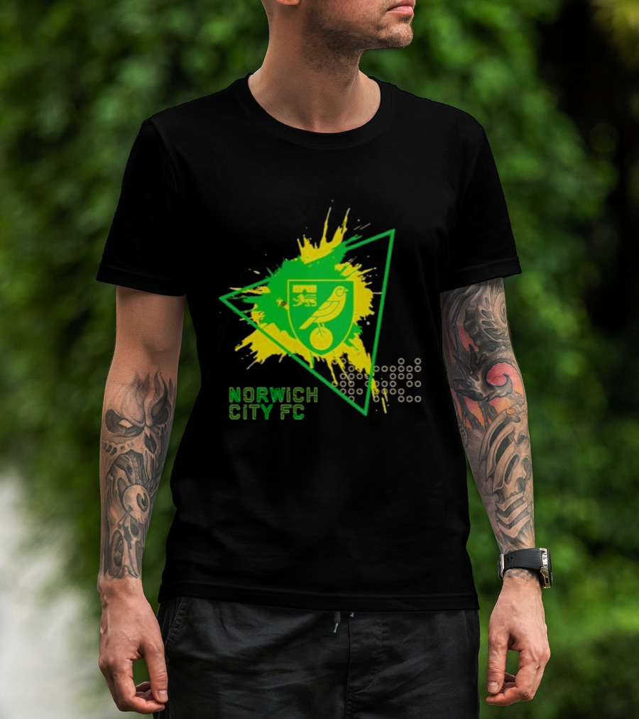 Norwich City FC Junior Crest Splash Triangle T-Shirt