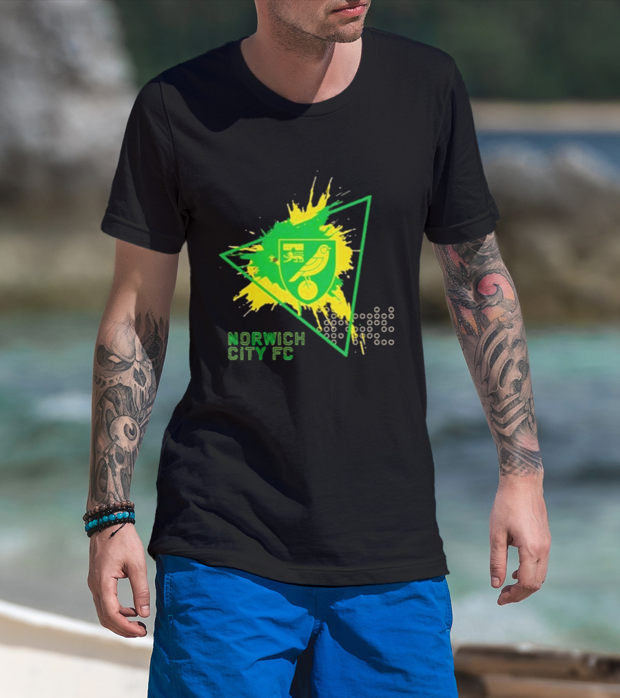 Norwich City FC Junior Crest Splash Triangle T-Shirt