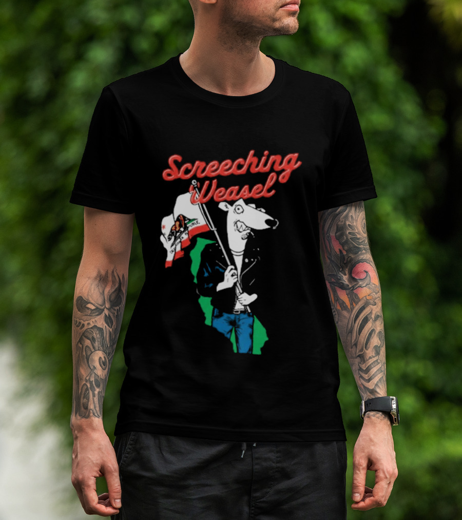 Screeching Weasel California Flag Bearer T-Shirt